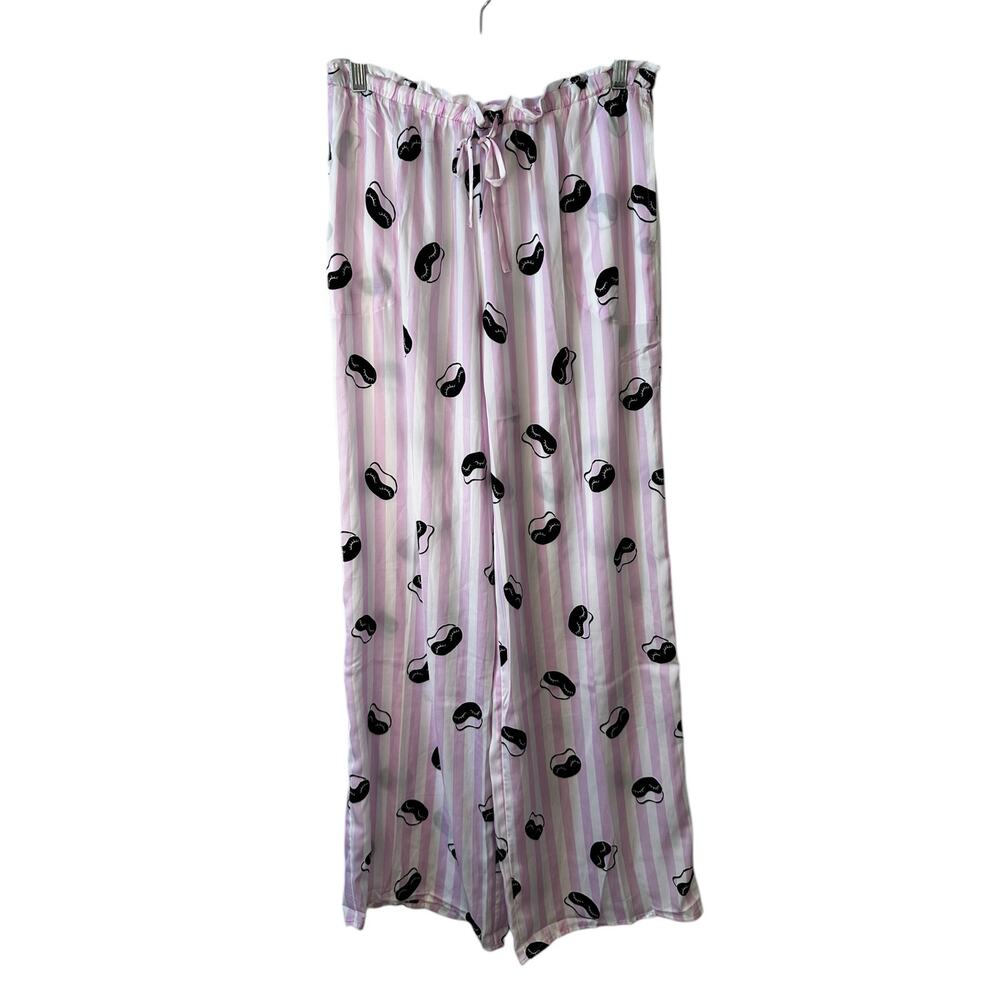 Shady Lady New Women's Satin Pajama Pants Striped Pink Size Medium